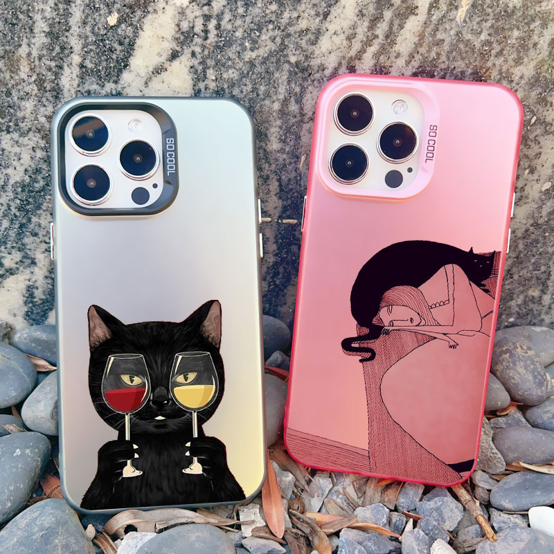 Phone Cases Quirky - Cover per iPhone con Gatto Cartoon