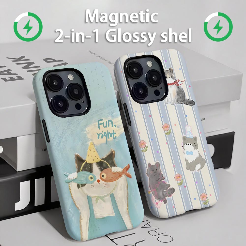 Phone Cases Magnetic - Custodia per telefono con gatti e