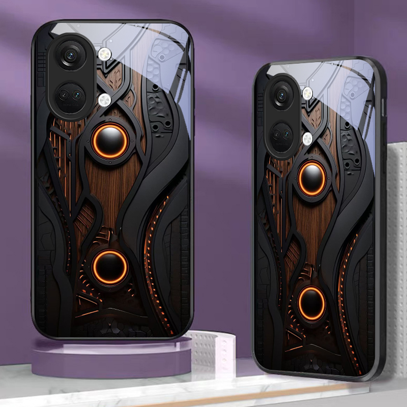 Phone Cases Oneplus - Cover Posteriore in Vetro Nero con