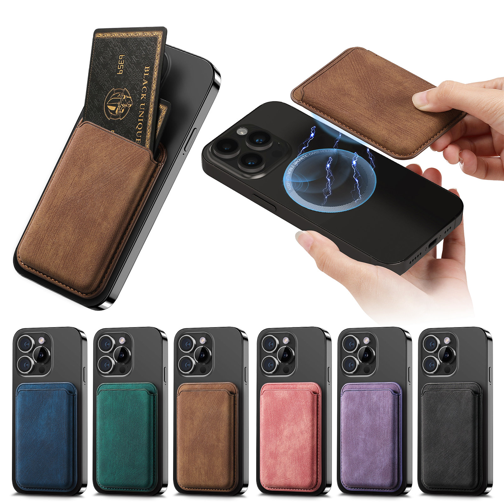 Phone Cases That Hold Cards - Borsa per carte in pelle PU