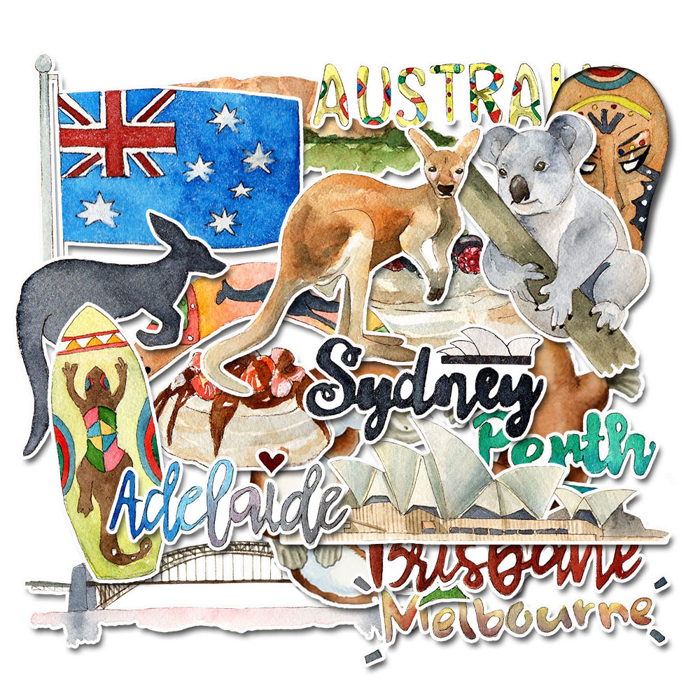 Phone Cases Australia - Confezione da 20 adesivi da viaggio